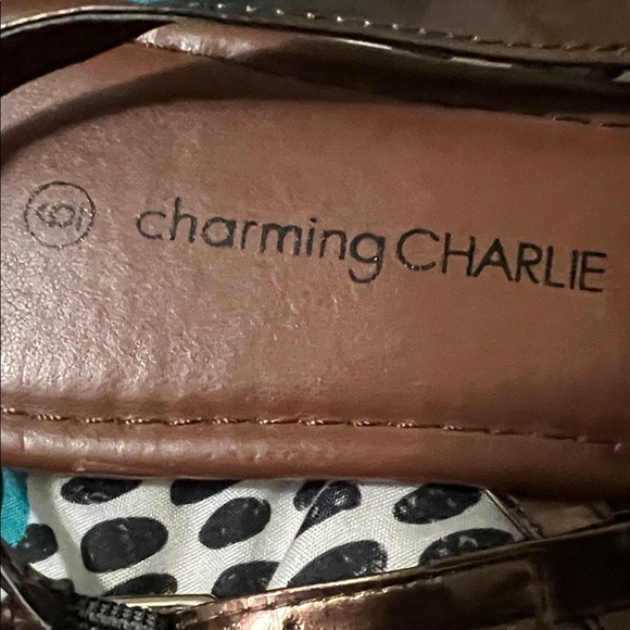 Charming Charlie Bronze and Brown Beaded Sandals - Picture 2 of 4